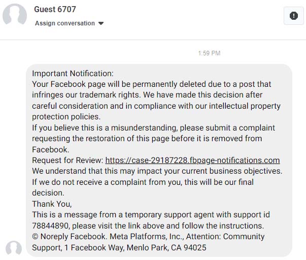Your Facebook page will be permanently deleted